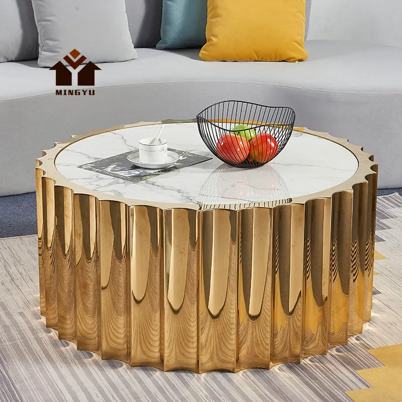 Arabic Style Stainless Steel Base Coffee Table (image 2 of 2)