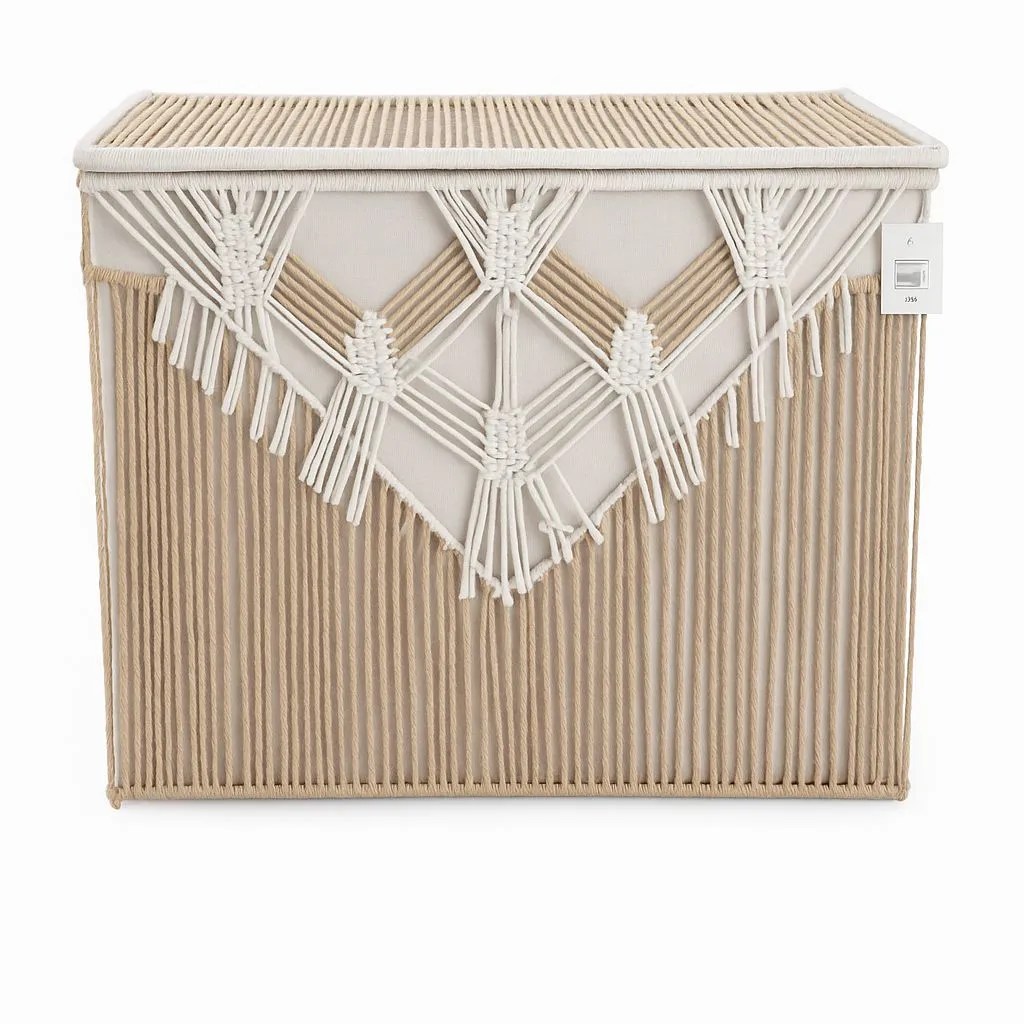 Boho Macrame Laundry Basket