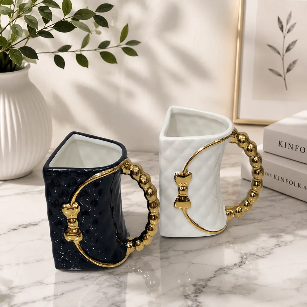 Bow Accent Luxury Ceramic Mug
