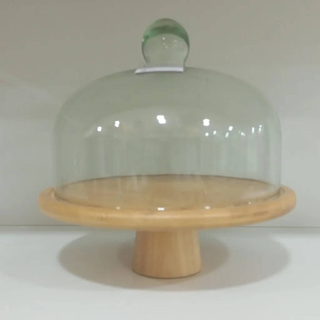 Cake stand with glass cloche