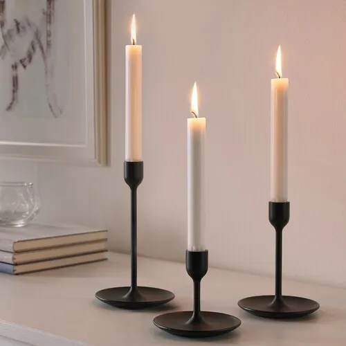 Candlestick, set of 3, black (image 4 of 4)
