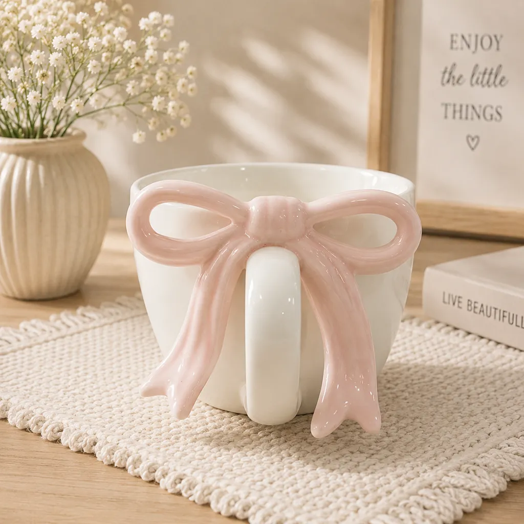 Charming Bow Accent Ceramic Mug (image 2 of 4)