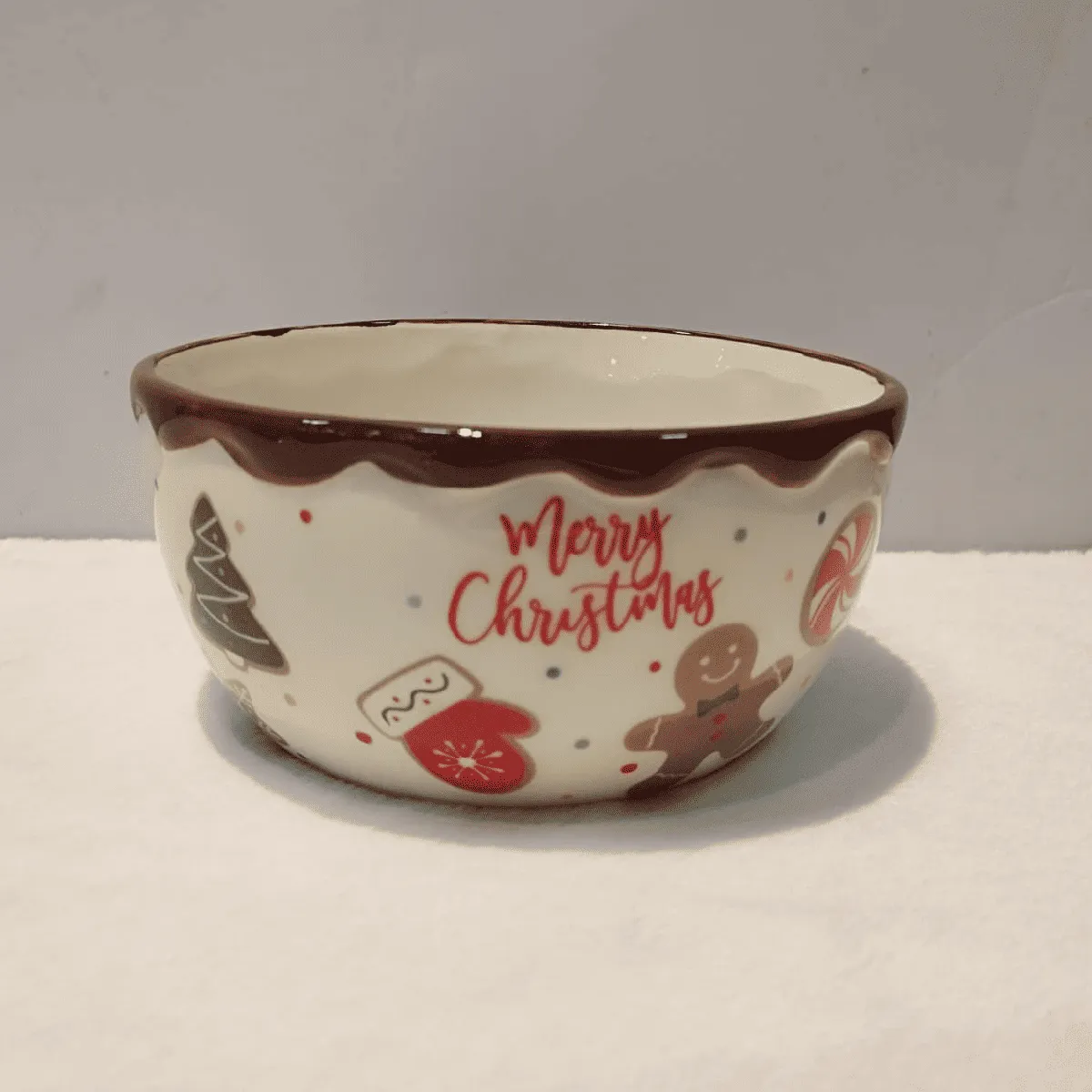 Charming holiday bowl for festive treats.