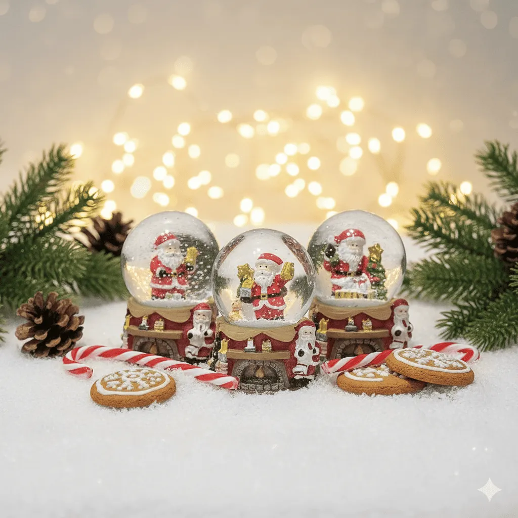 Christmas Snow Globes – Festive Santa and Holiday Scene (image 2 of 2)