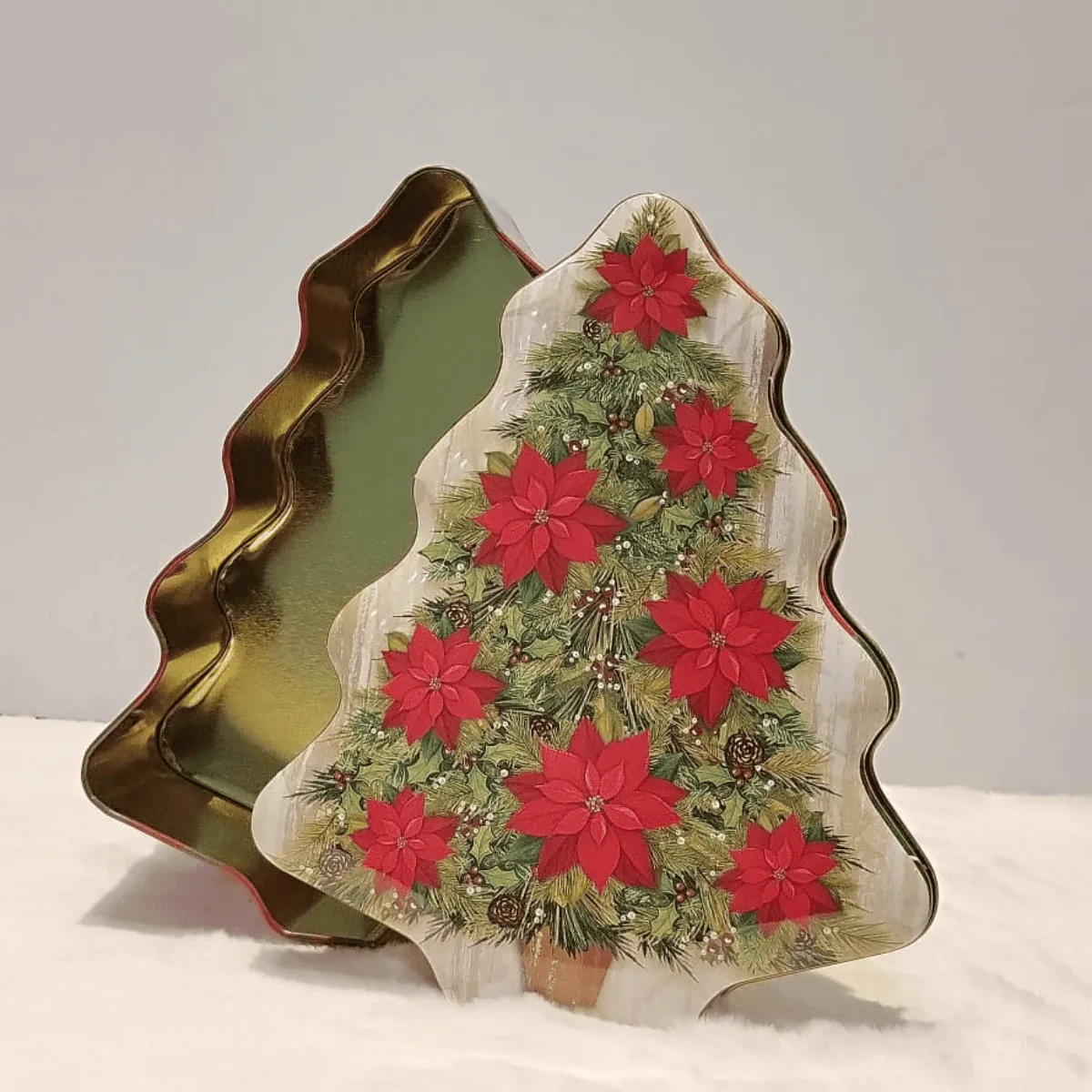 Christmas Tree Shaped Metal Tin Box