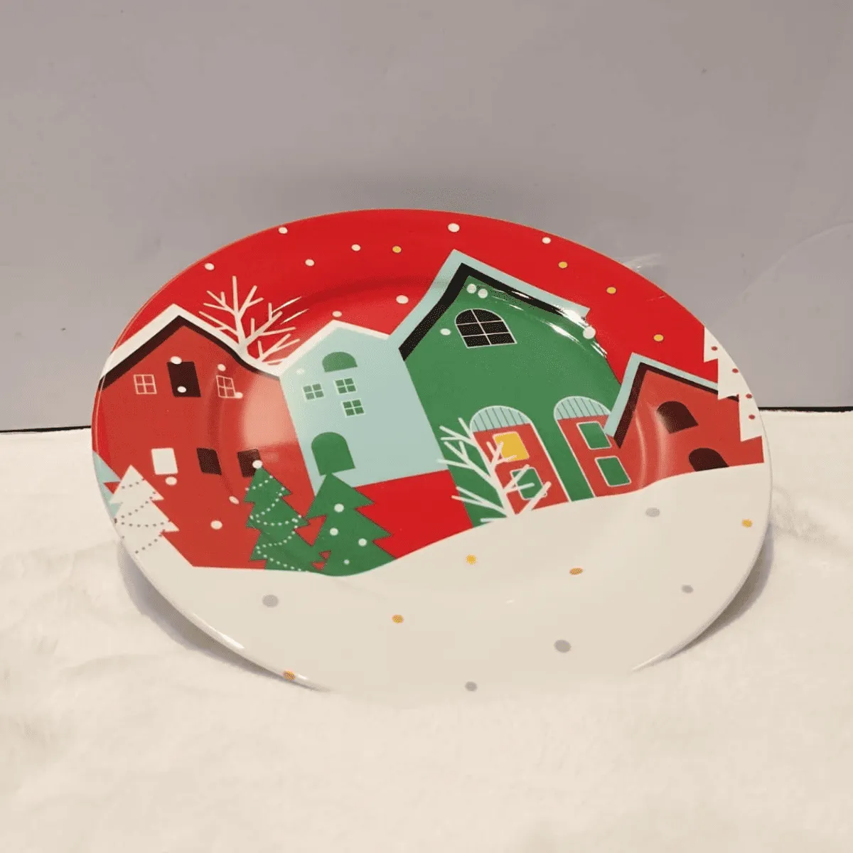 Christmas Village Design Ceramic Dinner Plate