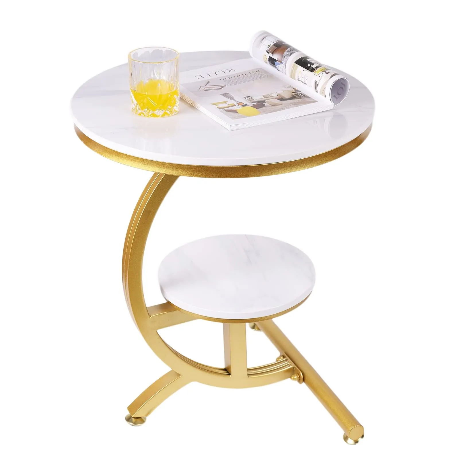 Double round side table
