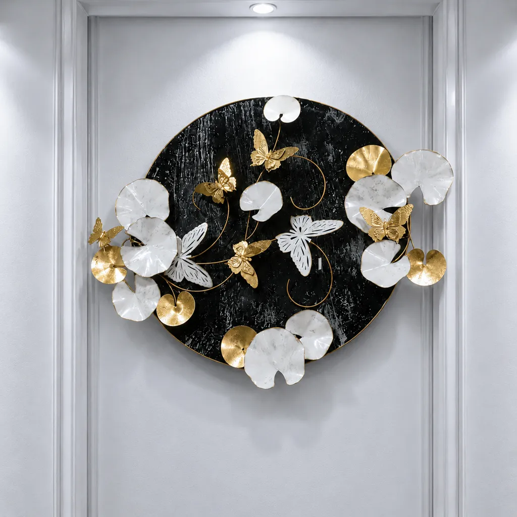 Elegant Gold And Black Floral Wall Art
