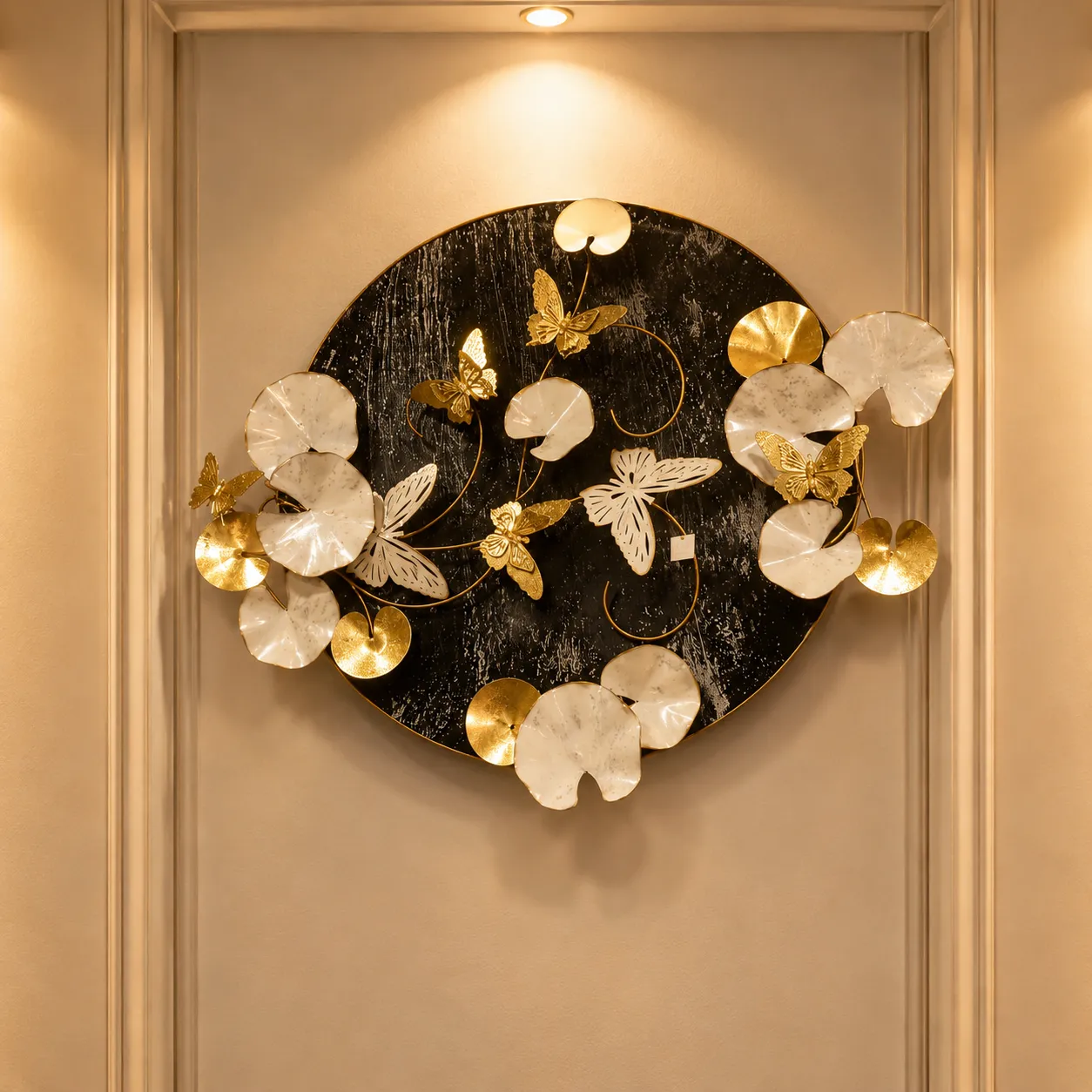 Elegant Gold And Black Floral Wall Art (image 2 of 2)