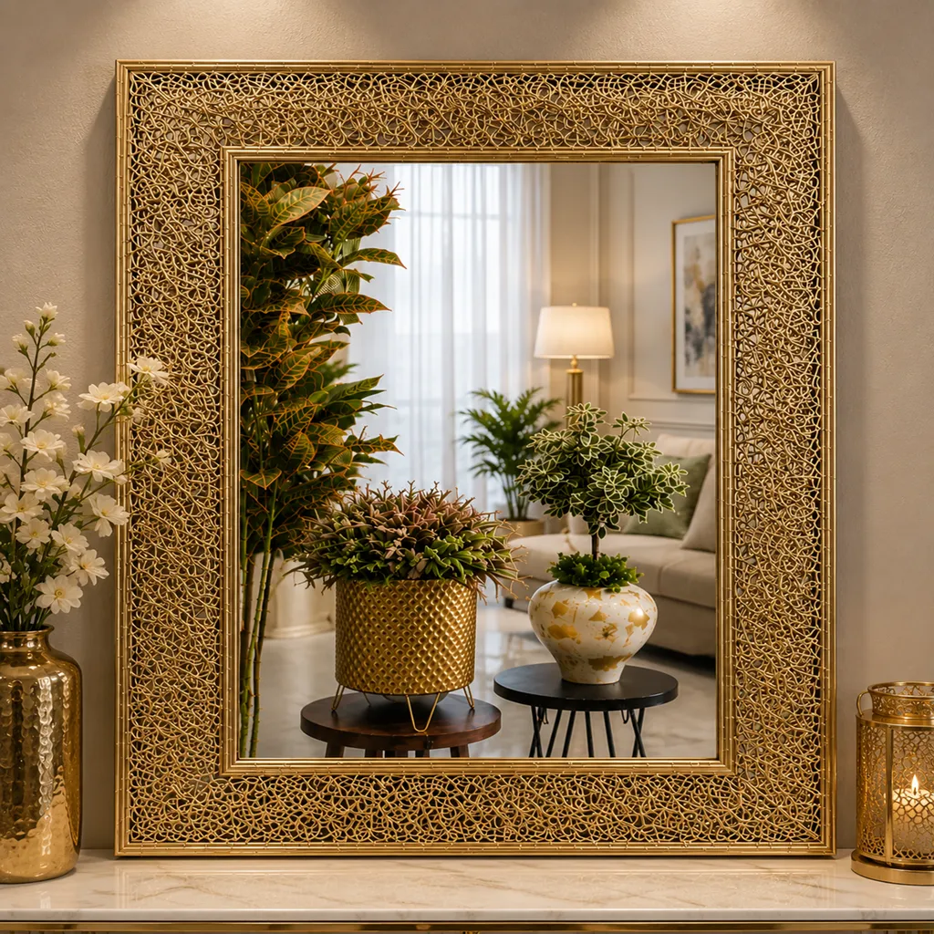 Elegant Gold Decorative Wall Mirror (image 2 of 2)