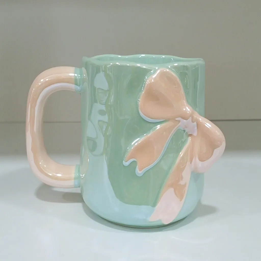 Elegant Pastel Bow Ceramic Mug (image 4 of 4)