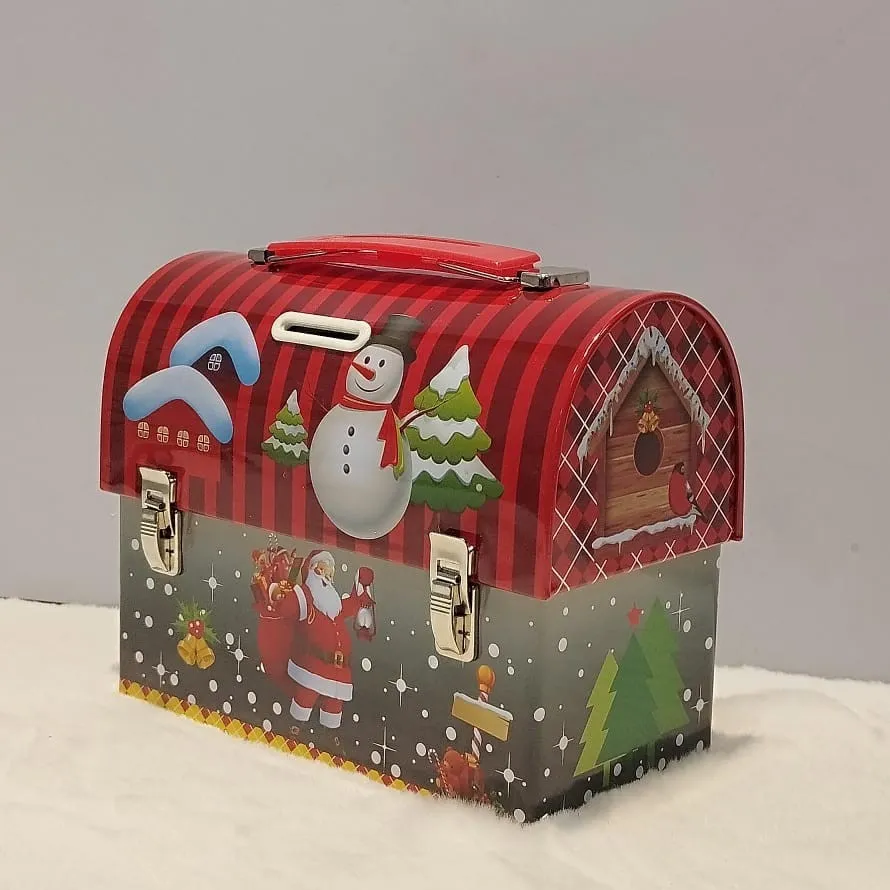 Festive Holiday Storage Box with Snowman Design