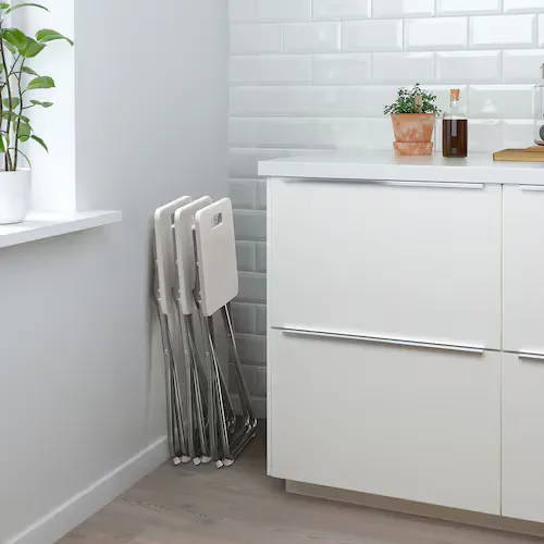 Folding stool, white (image 2 of 5)