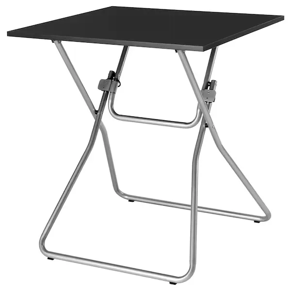 Folding table, black, 67x67 cm