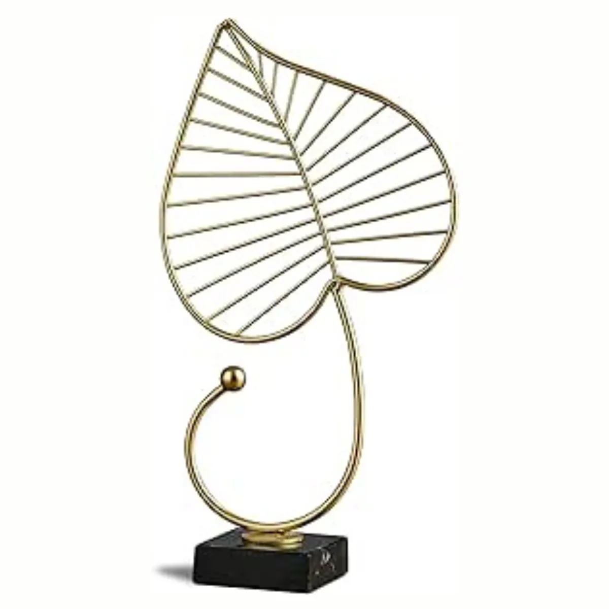 Gold Art Statue with Marble Base