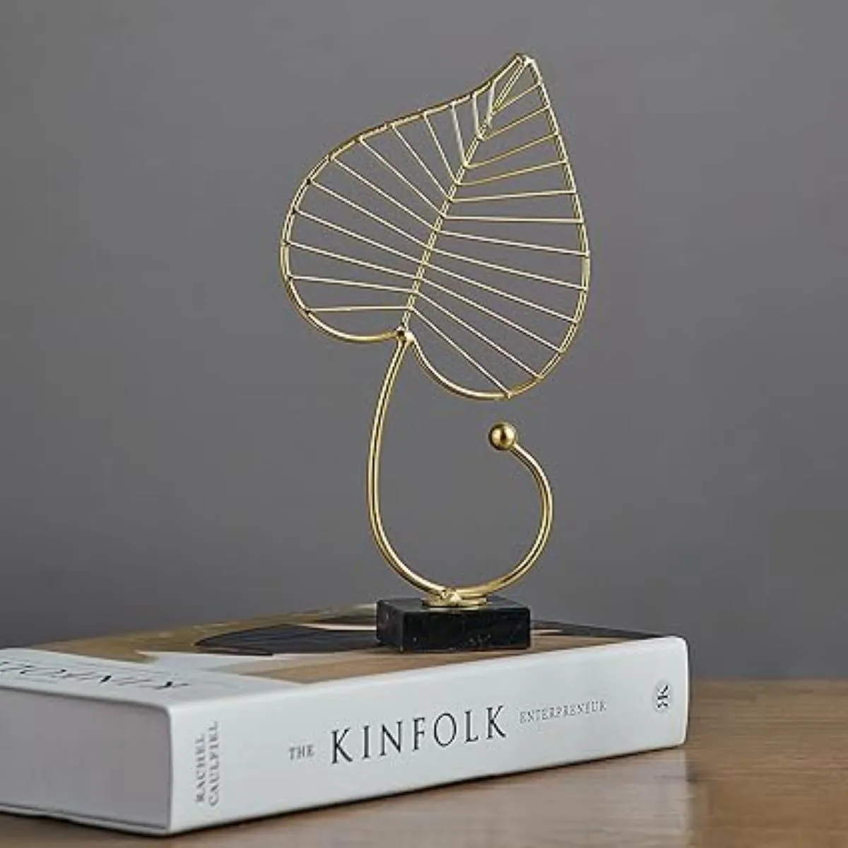 Gold Art Statue with Marble Base (image 2 of 2)