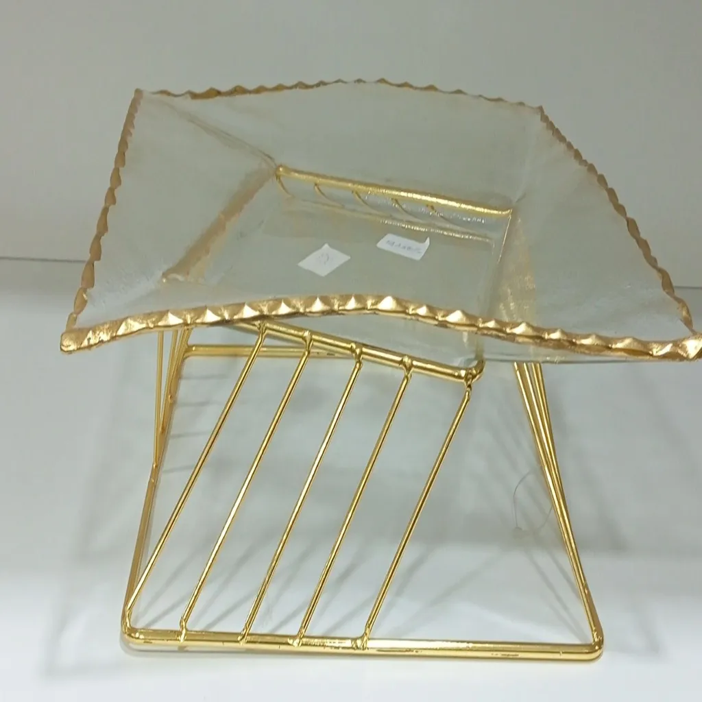 Gold Elevated Decorative Serving Tray