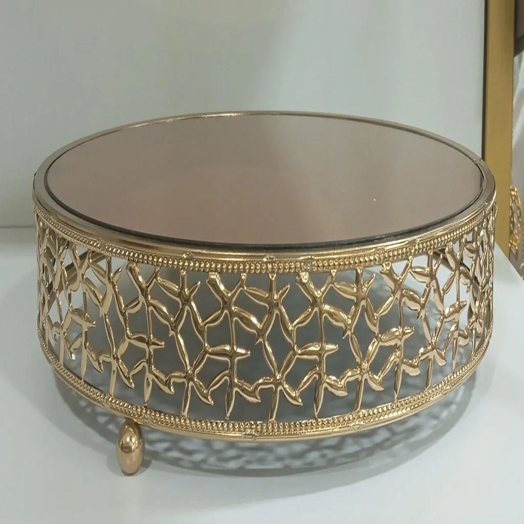 Gold Filigree Mirrored Vanity Tray