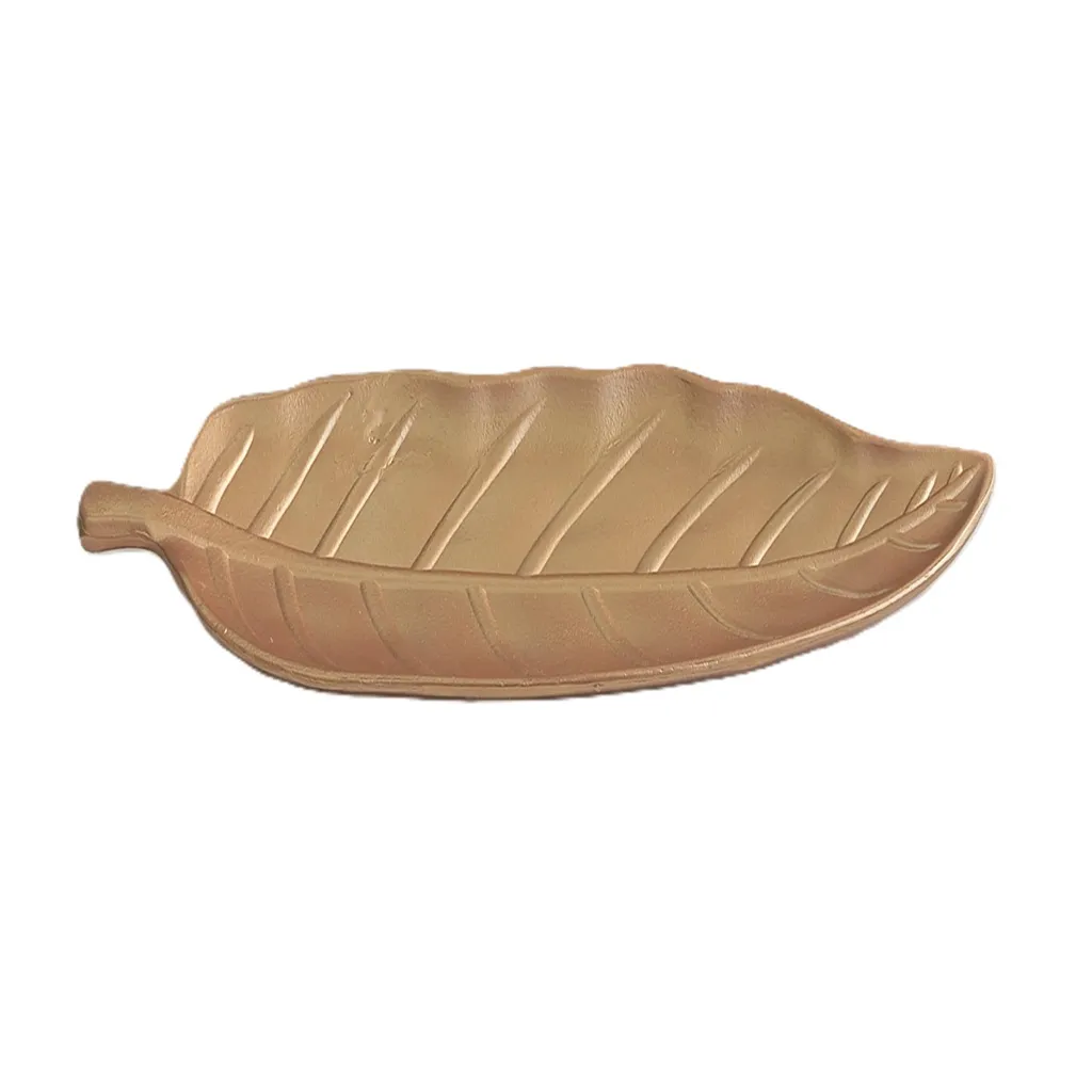 Gold Leaf Fibre Decorative Tray