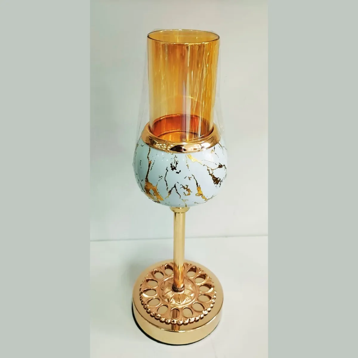 Golden Glow Dinner Candle Holder