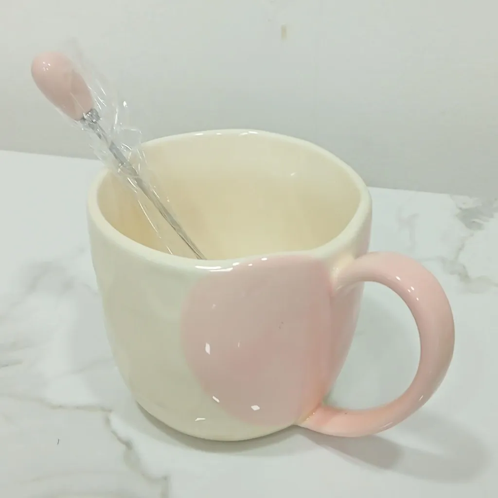 Heart Accent Ceramic Mug with Matching Heart Spoon (image 3 of 3)