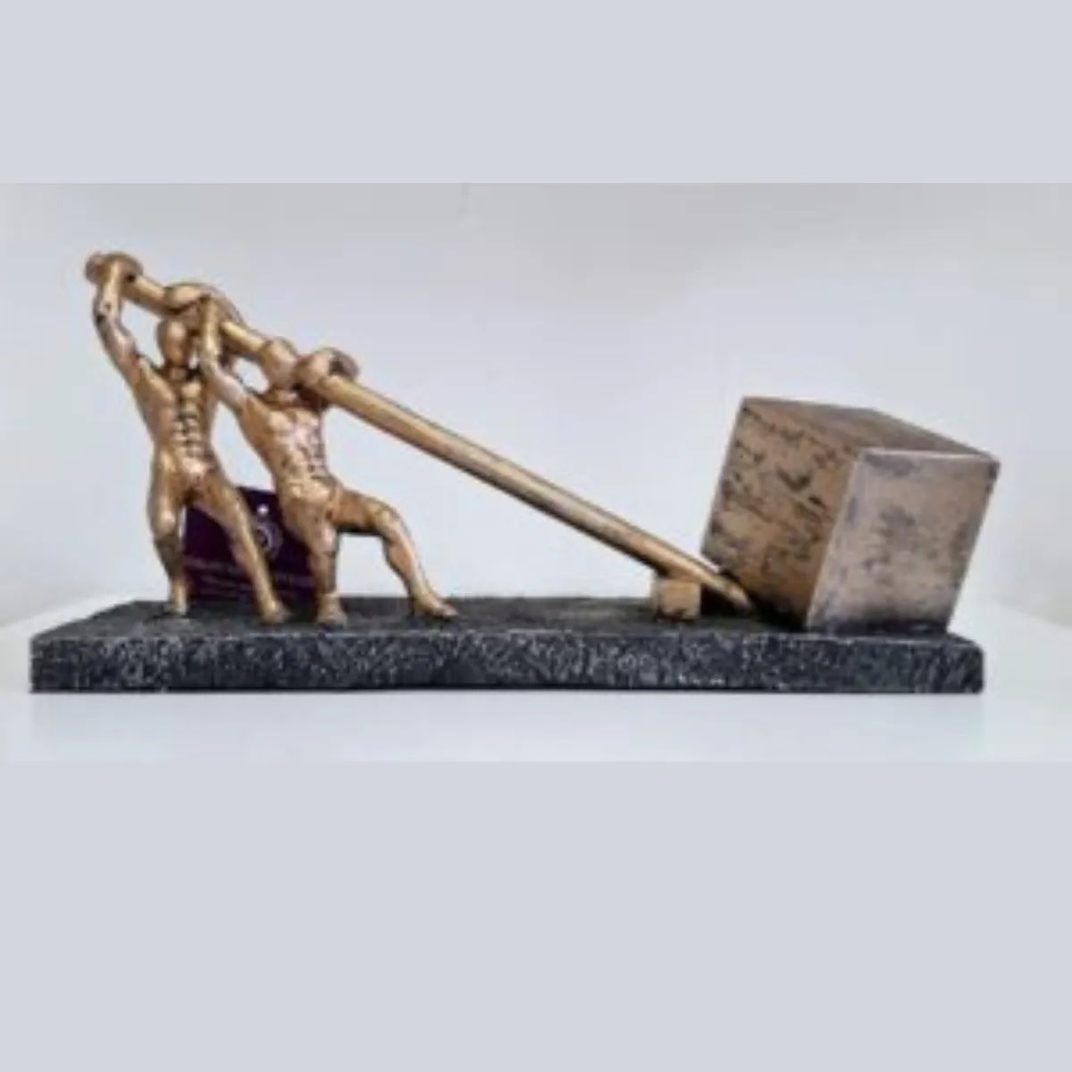 Holly Polyresin Stumbling Block Team Work Accent