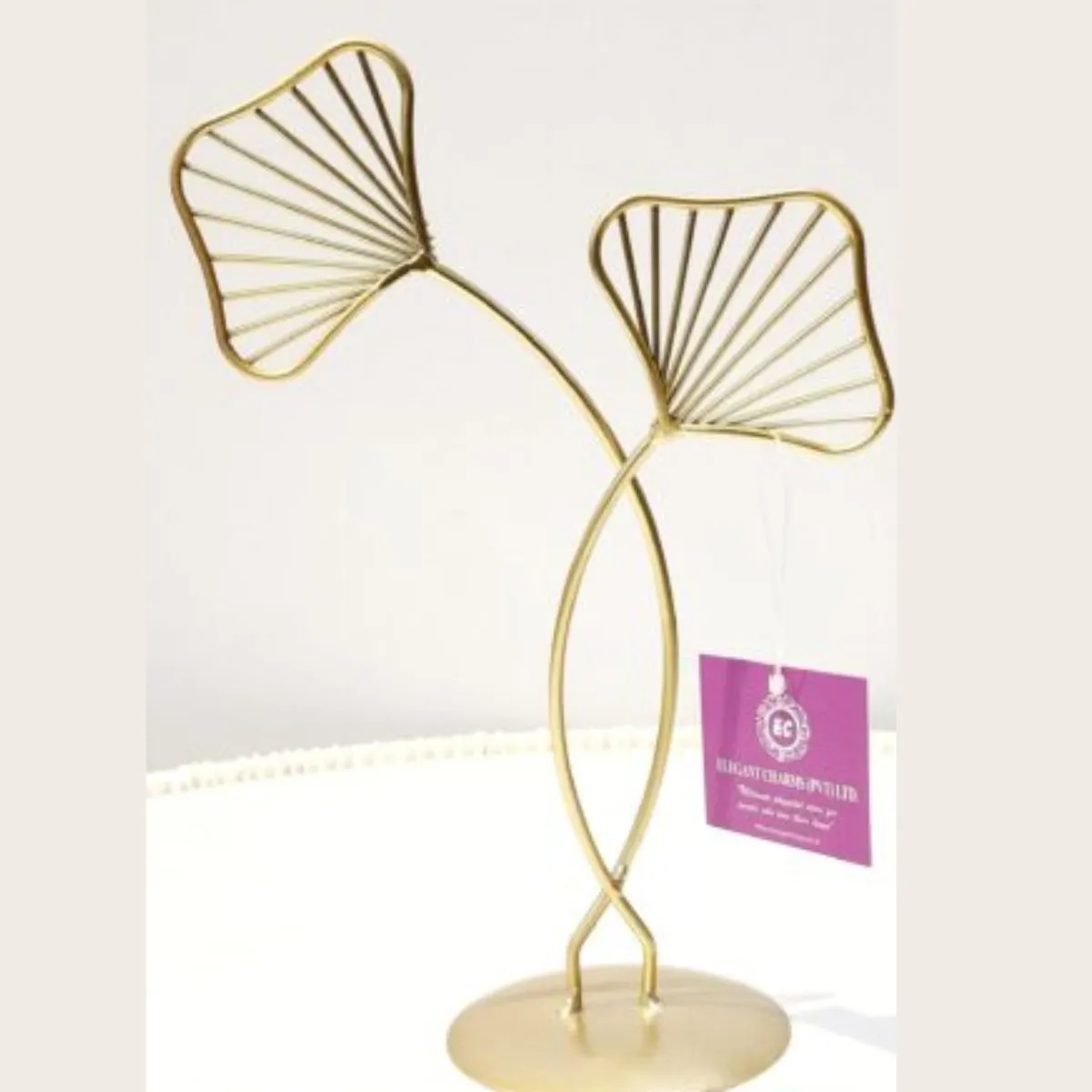 Iron Leaf Figurine Gold Sculpture