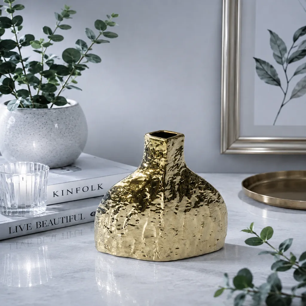 Luxury Gold Ceramic Decorative Vase