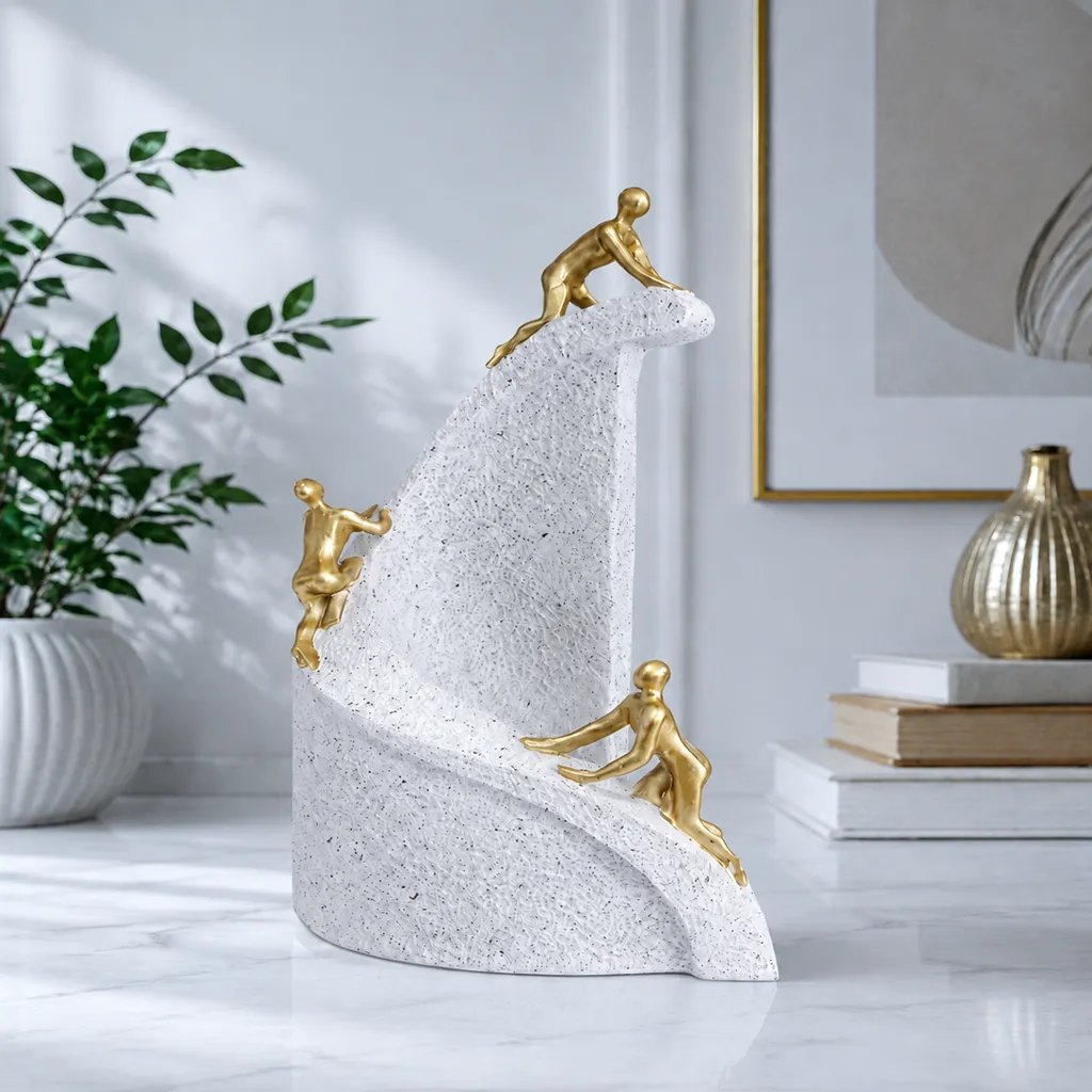 Luxury Gold Human Climbing Sculpture
