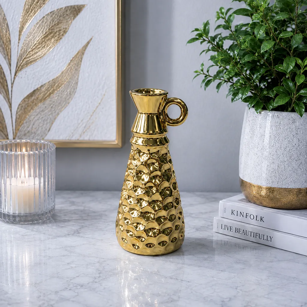 Luxury Gold Textured Decorative Pitcher