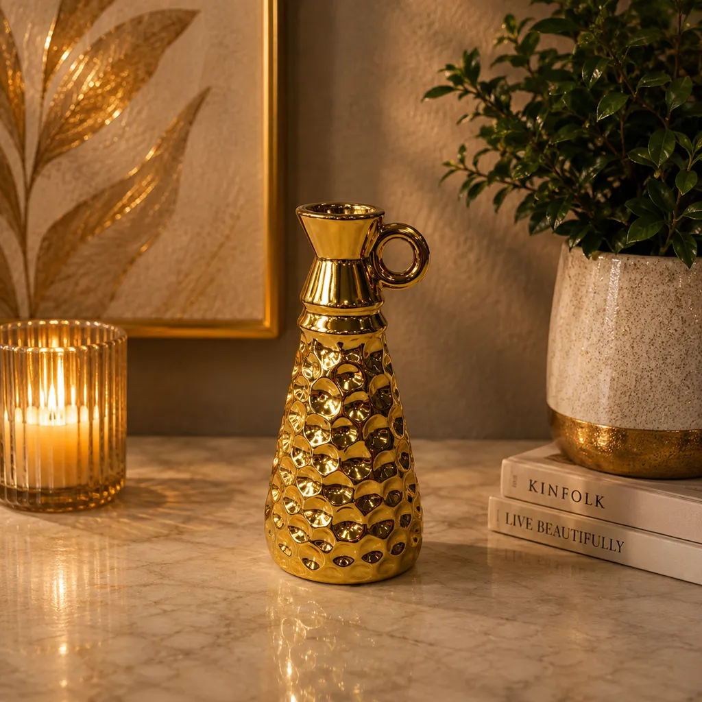 Luxury Gold Textured Decorative Pitcher (image 2 of 2)