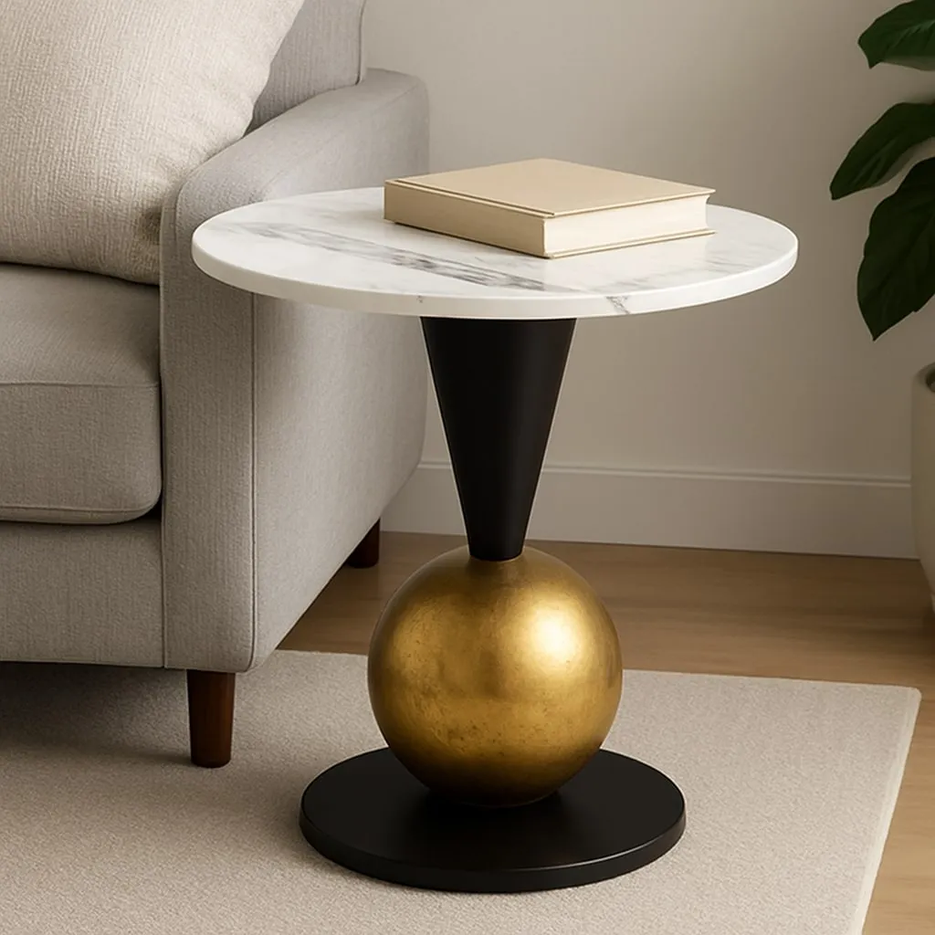 Marble-Top Accent Table (image 2 of 2)