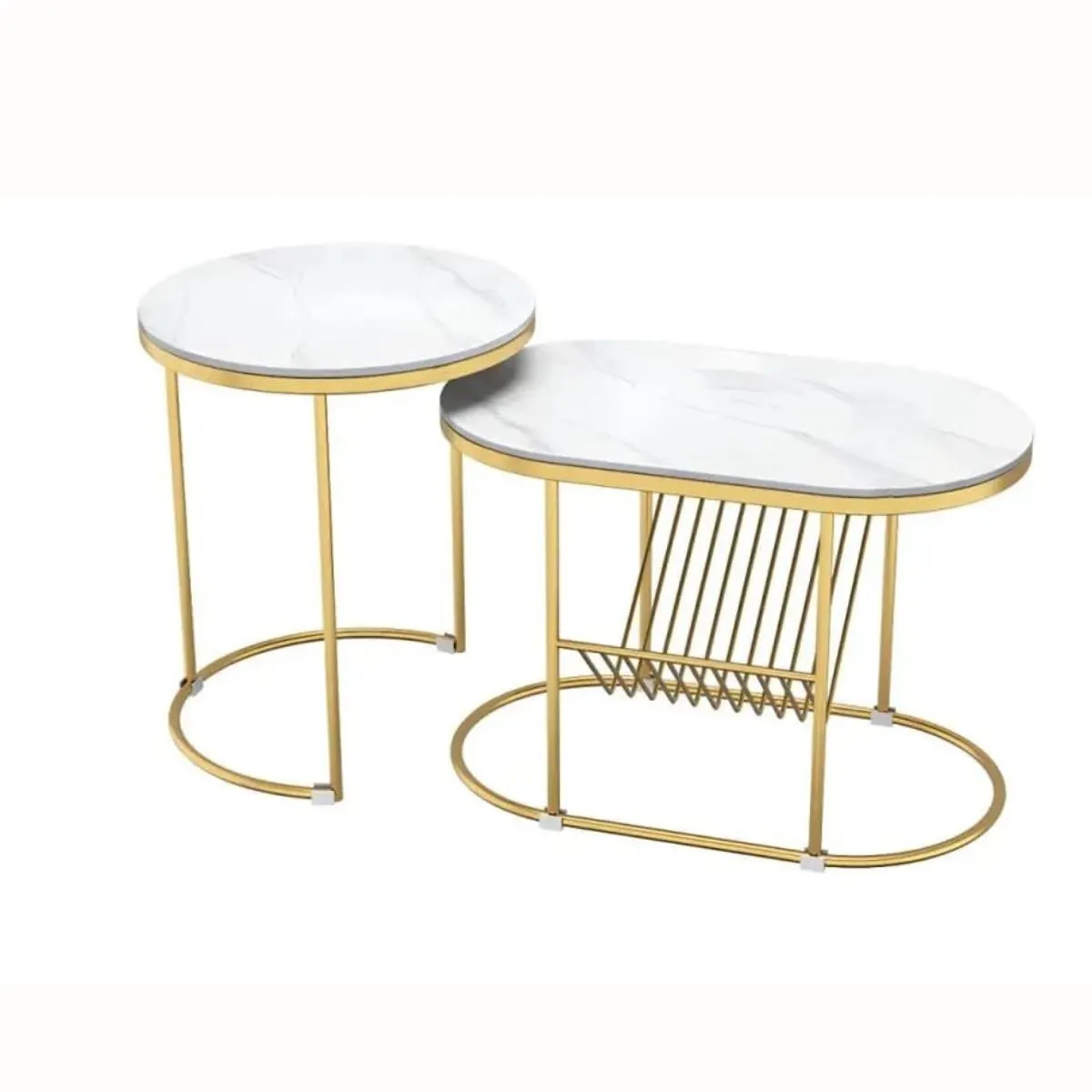 Marble Top Nesting Coffee Table Set