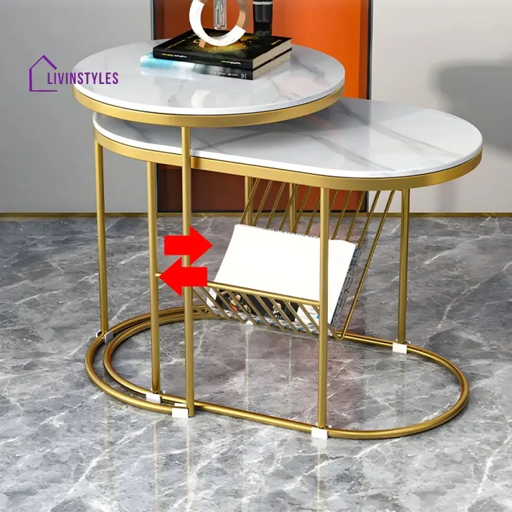 Marble Top Nesting Coffee Table Set (image 3 of 3)
