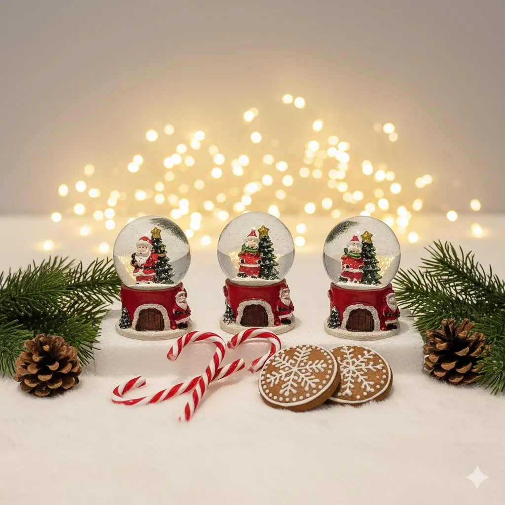 Mini Christmas Snow Globes – Festive Holiday Decoration (image 2 of 2)