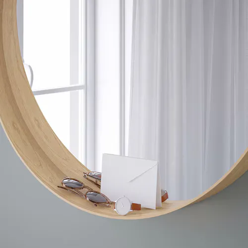 Mirror, oak veneer, 80 cm (image 3 of 5)