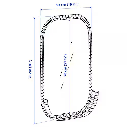 Mirror, rattan, 53x76 cm (image 4 of 5)