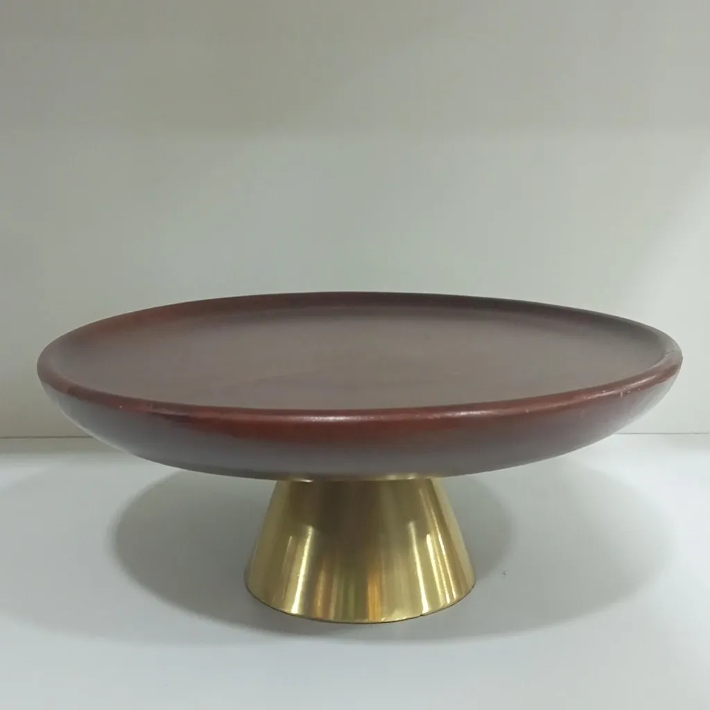 Modern Pedestal Cake Stand with Gold Base