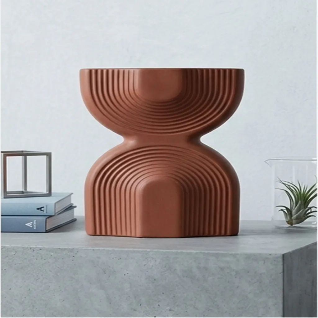 Modern Ribbed Decorative Vase