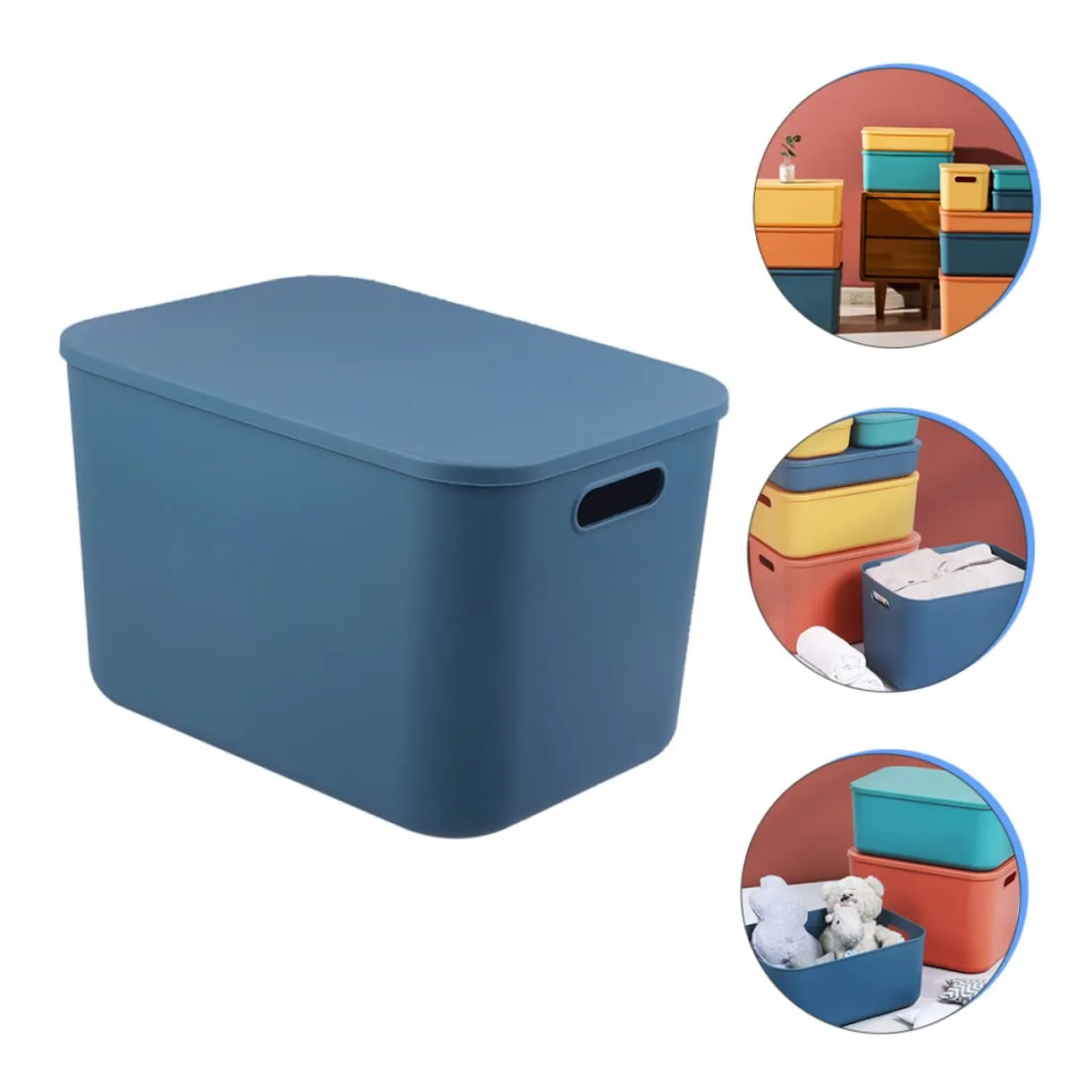 Multipurpose Storage Box with Lid – Blue (image 3 of 3)