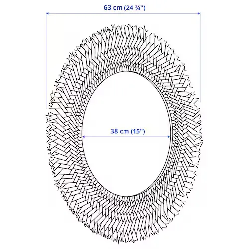 Natural Sedge Woven Round Wall Mirror, 63 cm (image 3 of 4)