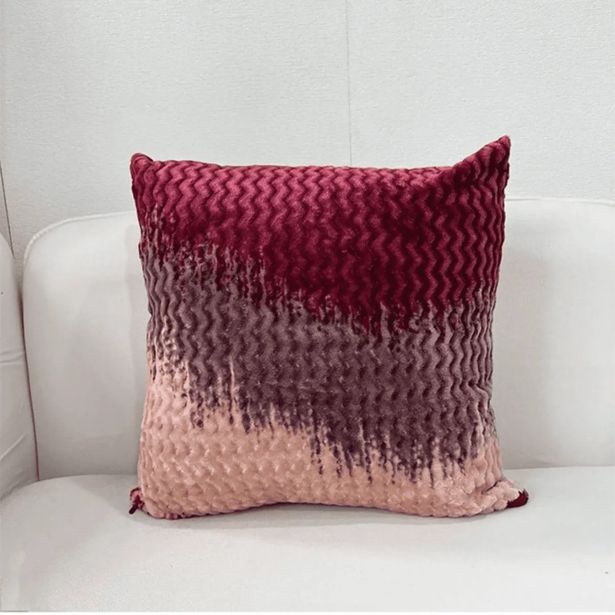 Ombre Chevron Velvet Cushion