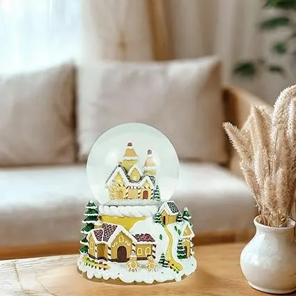 Resin Base Holiday Village Snow Globe Figurine (image 2 of 2)