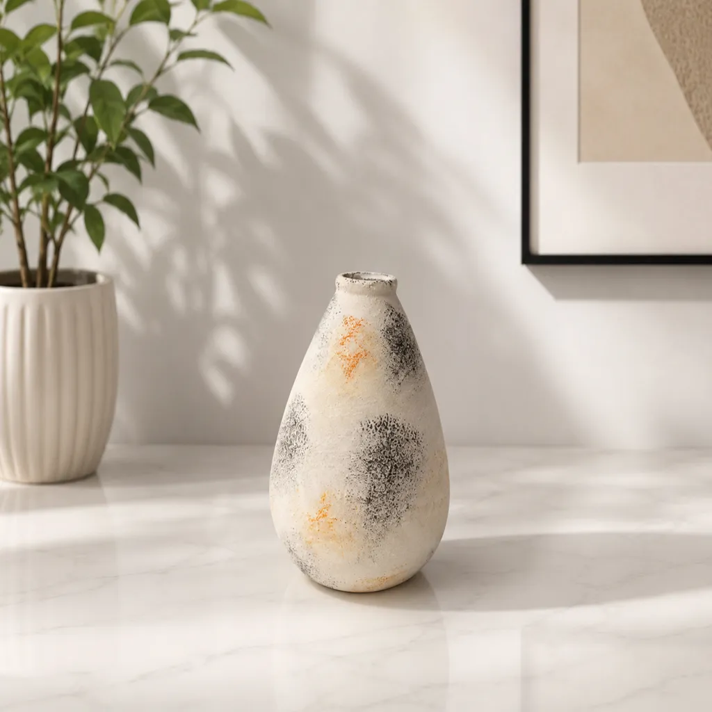 Rustic Textured Ceramic Decorative Vase