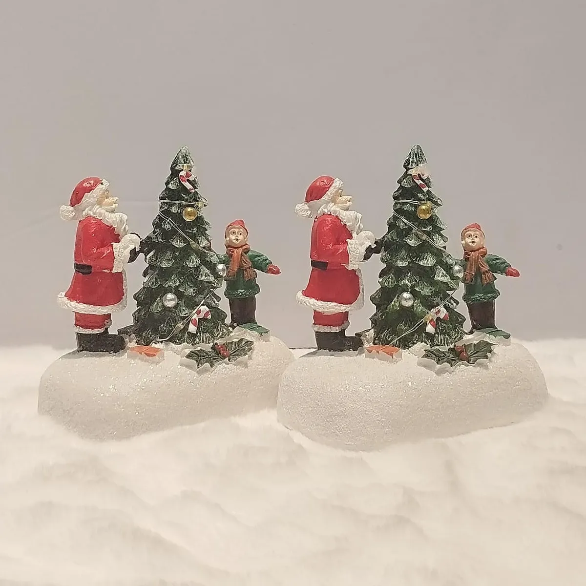 Santa and Child Christmas Figurines Set