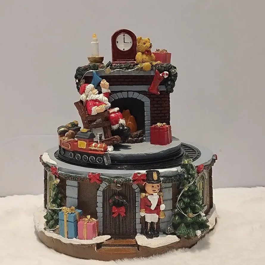 Santa's Cozy Fireplace Scene