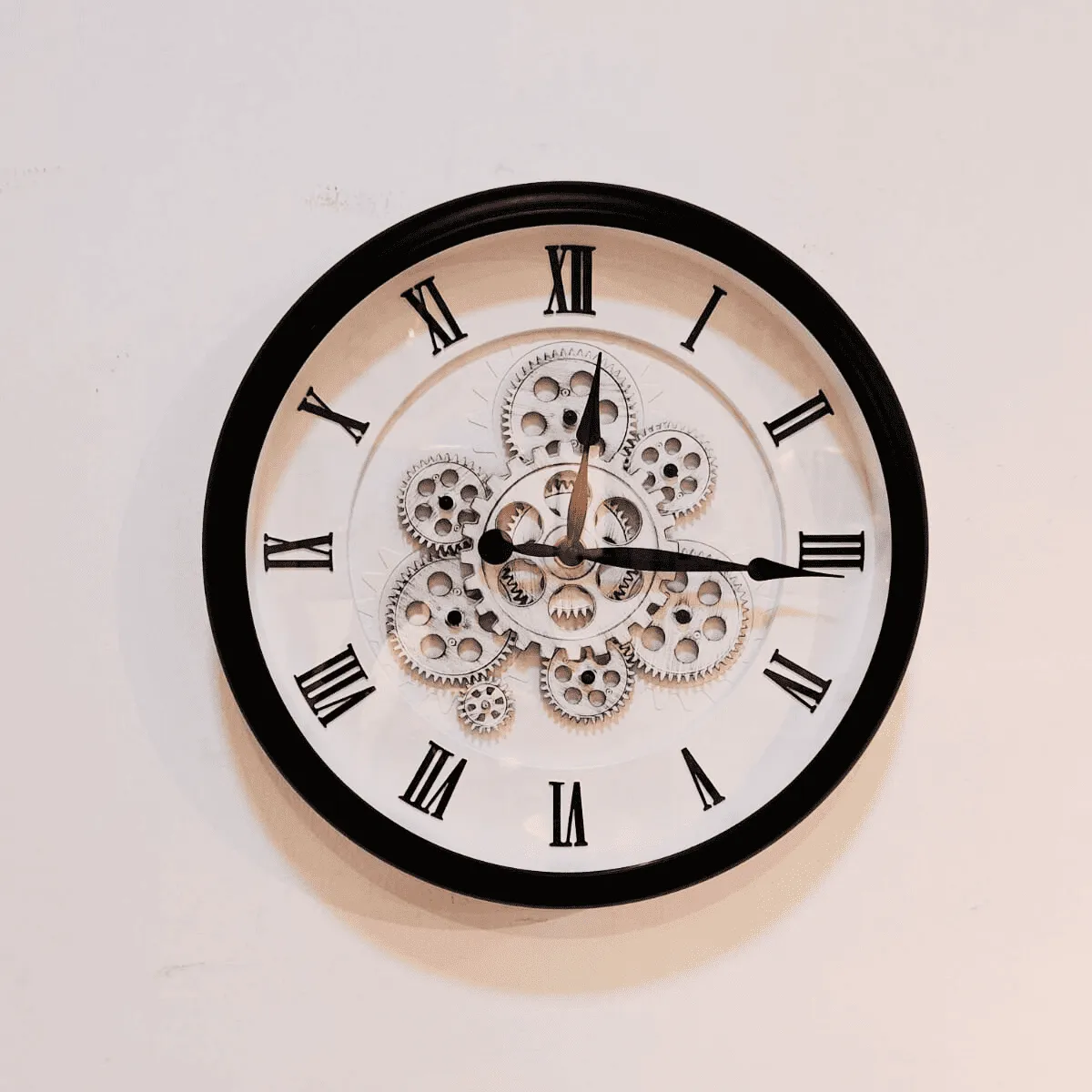 SGMART Modern Large Vintage Wall Clock with Moving Gears