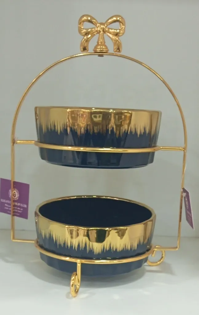 Two-tier decorative serving stand (image 2 of 2)