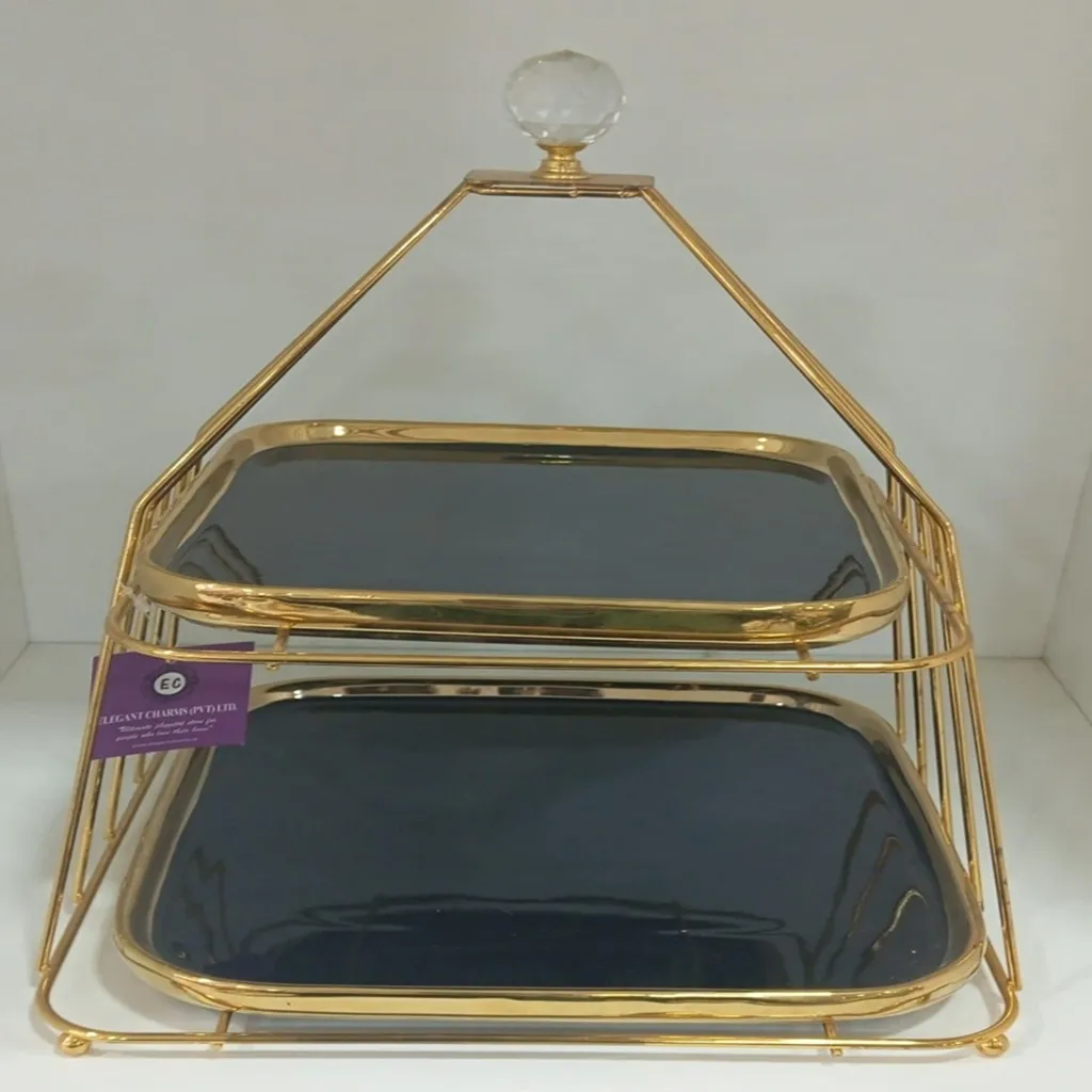Two-Tier Geometric Serving Stand
