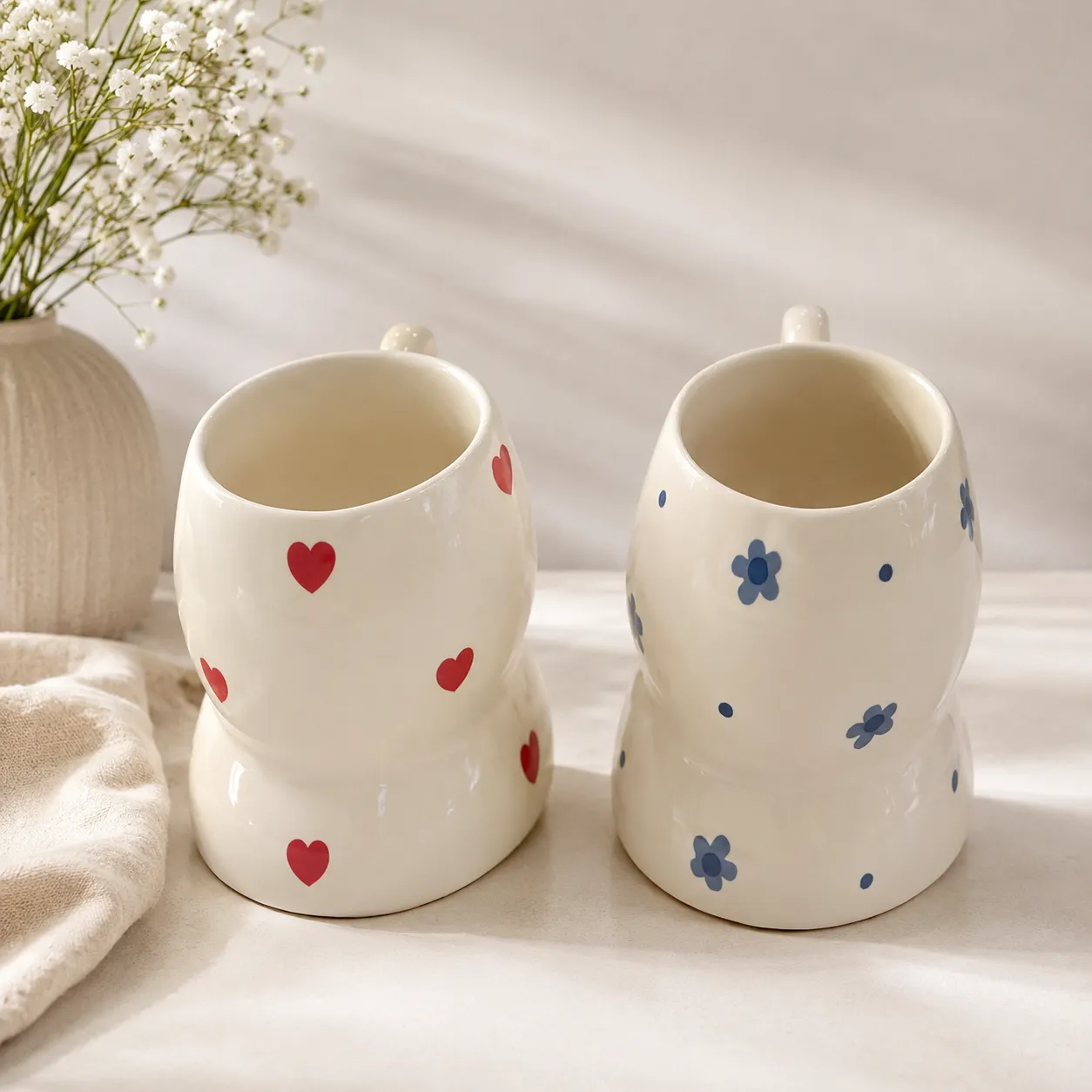 Vintage-Style Floral Ceramic Mug
